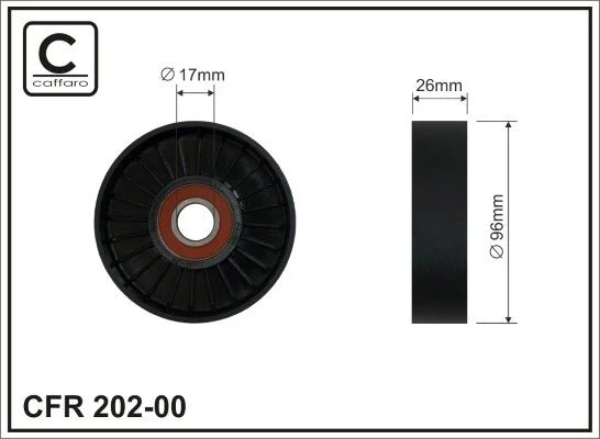 Tensioner Pulley, V-ribbed belt CAFFARO 202-00