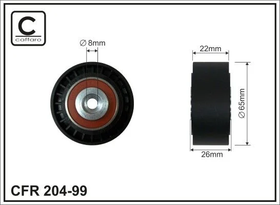 Deflection/Guide Pulley, V-ribbed belt CAFFARO 204-99