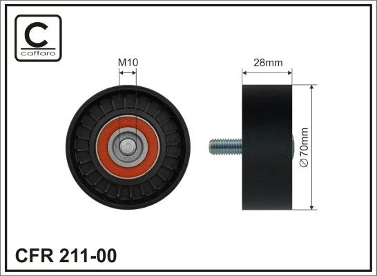 Deflection/Guide Pulley, V-ribbed belt CAFFARO 211-00