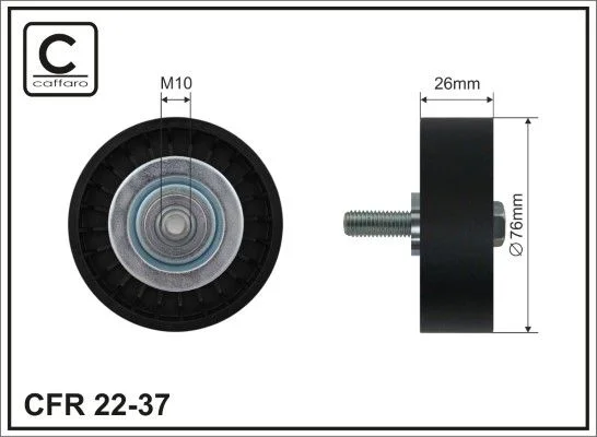 Deflection/Guide Pulley, V-ribbed belt CAFFARO 22-37