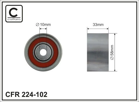 Deflection Pulley/Guide Pulley, timing belt CAFFARO 224-102