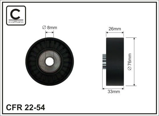 Deflection/Guide Pulley, V-ribbed belt CAFFARO 22-54