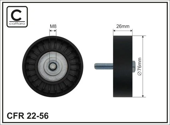 Deflection/Guide Pulley, V-ribbed belt CAFFARO 22-56