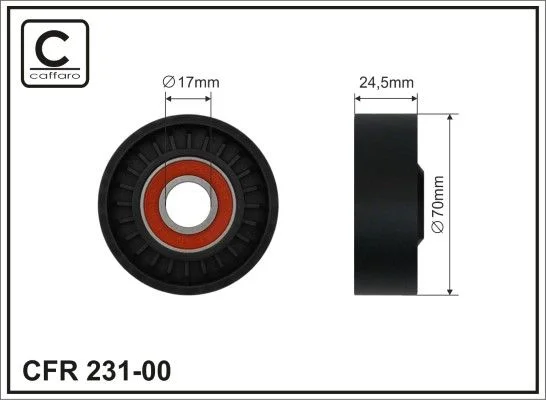 Tensioner Pulley, V-ribbed belt CAFFARO 231-00