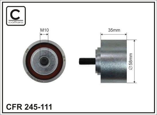 Polia de Desvio/Guia, correia distribuição CAFFARO 245-111