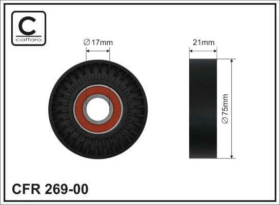 Tensioner Pulley, V-ribbed belt CAFFARO 269-00