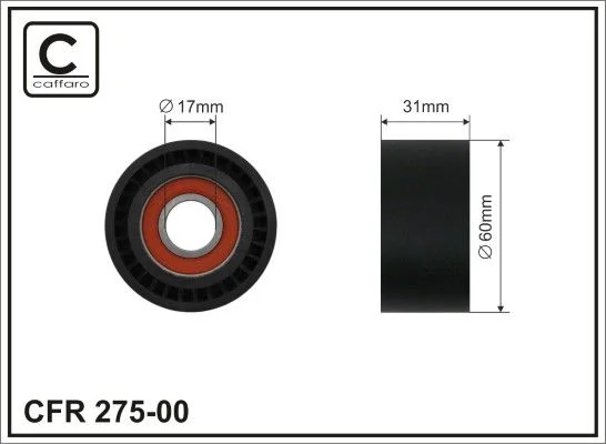 Tensioner Pulley, V-ribbed belt CAFFARO 275-00