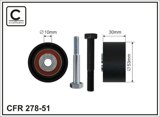 Deflection Pulley/Guide Pulley, timing belt CAFFARO 278-51
