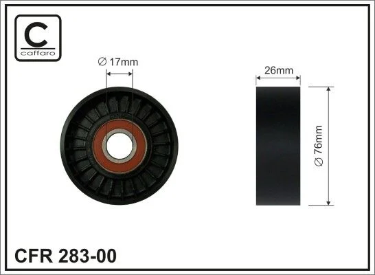 Tensioner Pulley, V-ribbed belt CAFFARO 283-00