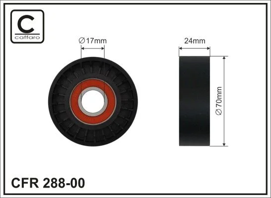 Tensioner Pulley, V-ribbed belt CAFFARO 288-00
