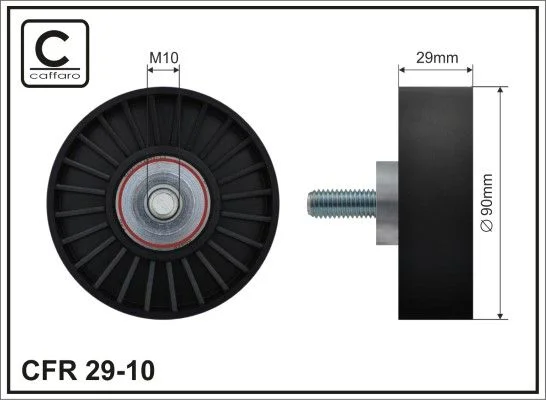 Deflection/Guide Pulley, V-ribbed belt CAFFARO 29-10