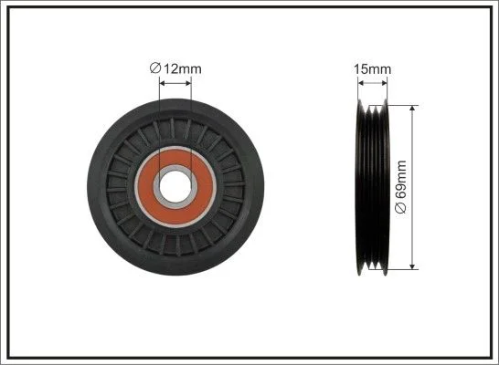 Deflection/Guide Pulley, V-ribbed belt CAFFARO 313-00