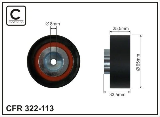 Deflection/Guide Pulley, V-ribbed belt CAFFARO 322-113