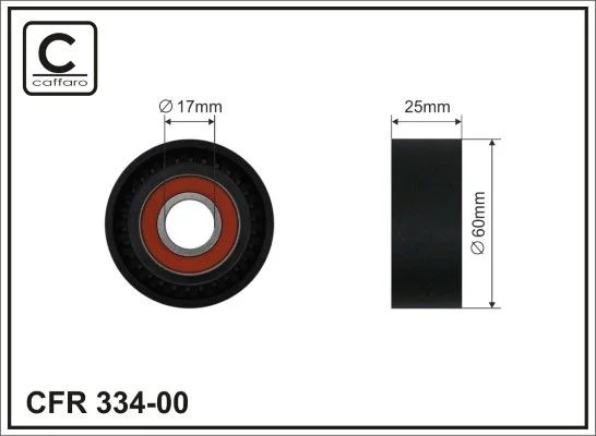 Tensioner Pulley, V-ribbed belt CAFFARO 334-00