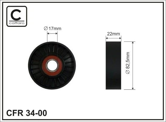 Tensioner Pulley, V-ribbed belt CAFFARO 34-00