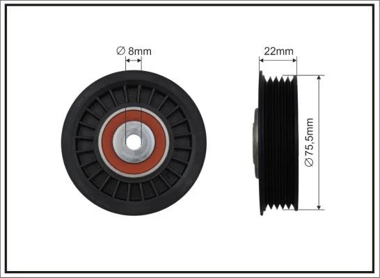 Deflection/Guide Pulley, V-ribbed belt CAFFARO 346-22