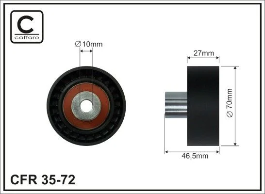 Deflection/Guide Pulley, V-ribbed belt CAFFARO 35-72