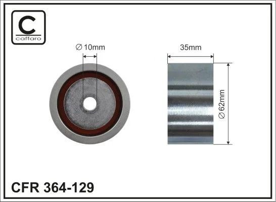 Deflection Pulley/Guide Pulley, timing belt CAFFARO 364-129