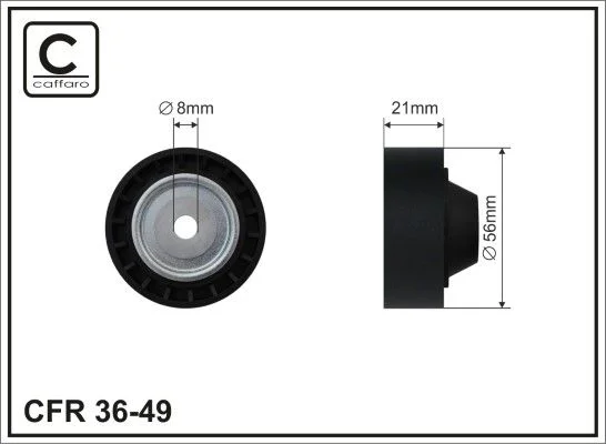 Deflection/Guide Pulley, V-ribbed belt CAFFARO 36-49