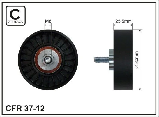 Deflection/Guide Pulley, V-ribbed belt CAFFARO 37-12