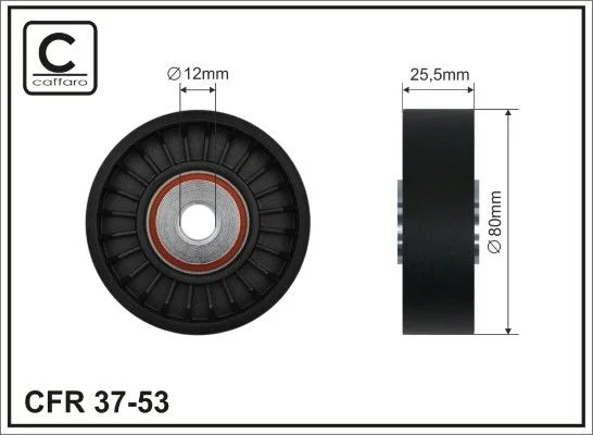 Deflection/Guide Pulley, V-ribbed belt CAFFARO 37-53