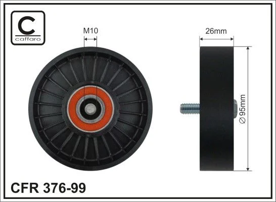 Deflection/Guide Pulley, V-ribbed belt CAFFARO 376-99