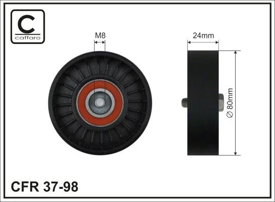 Deflection/Guide Pulley, V-ribbed belt CAFFARO 37-98