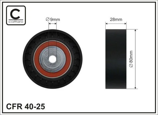 Deflection/Guide Pulley, V-ribbed belt CAFFARO 40-25