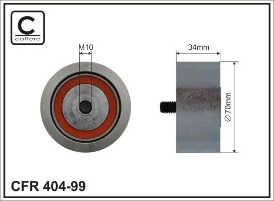 Deflection Pulley/Guide Pulley, timing belt CAFFARO 404-99