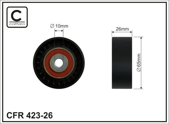 Deflection/Guide Pulley, V-ribbed belt CAFFARO 423-26