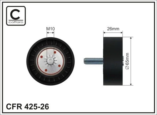 Deflection Pulley/Guide Pulley, timing belt CAFFARO 425-26