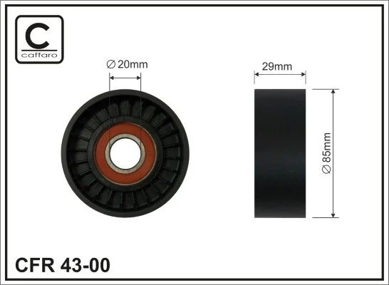 Deflection/Guide Pulley, V-ribbed belt CAFFARO 43-00