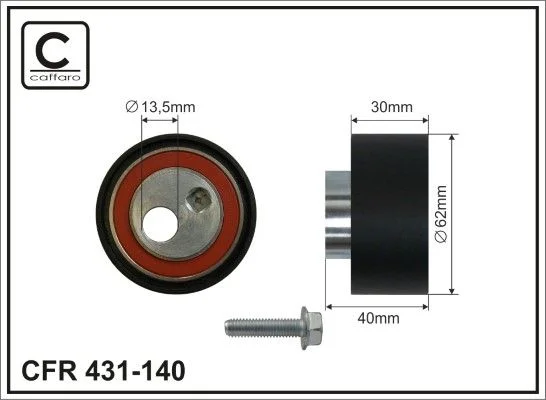 Tensioner Pulley, timing belt CAFFARO 431-140