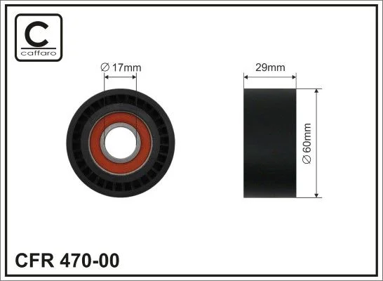 Deflection/Guide Pulley, V-ribbed belt CAFFARO 470-00