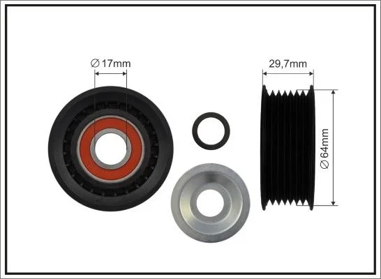 Deflection/Guide Pulley, V-ribbed belt CAFFARO 471-99