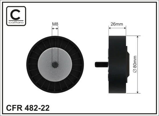 Deflection/Guide Pulley, V-ribbed belt CAFFARO 482-22