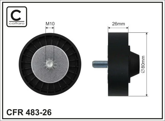 Deflection/Guide Pulley, V-ribbed belt CAFFARO 483-26