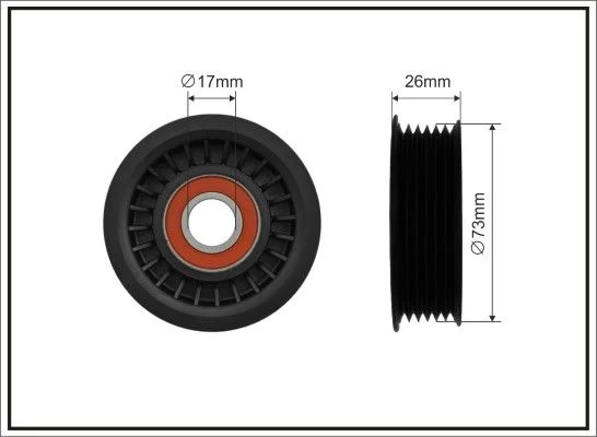 Tensioner Pulley, V-ribbed belt CAFFARO 486-00