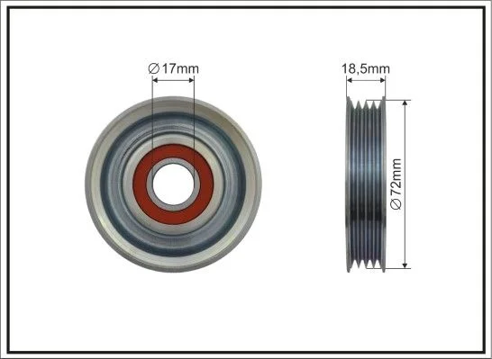 Deflection/Guide Pulley, V-ribbed belt CAFFARO 493-00