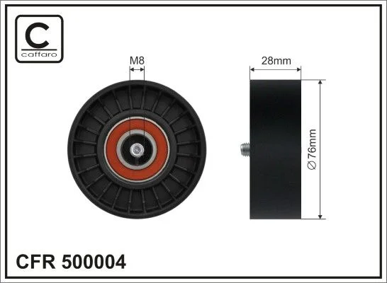 Deflection/Guide Pulley, V-ribbed belt CAFFARO 500004