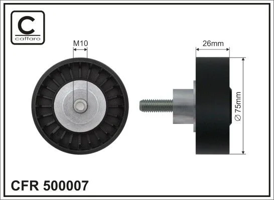 Deflection/Guide Pulley, V-ribbed belt CAFFARO 500007