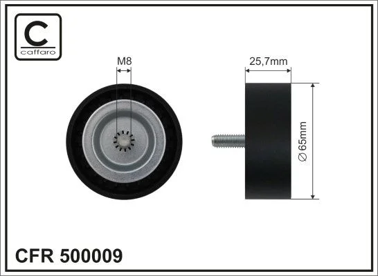 Deflection/Guide Pulley, V-ribbed belt CAFFARO 500009