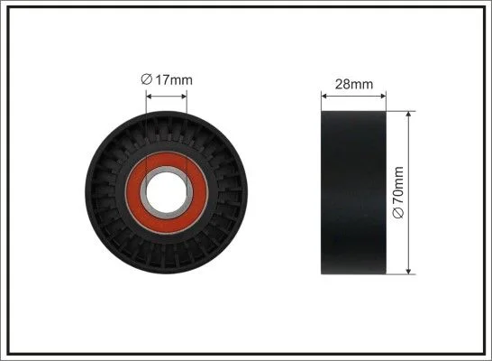 Tensioner Pulley, V-ribbed belt CAFFARO 500027