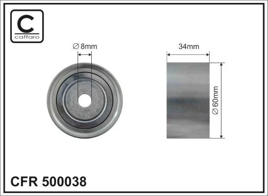 Deflection Pulley/Guide Pulley, timing belt CAFFARO 500038