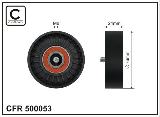 Deflection/Guide Pulley, V-ribbed belt CAFFARO 500053