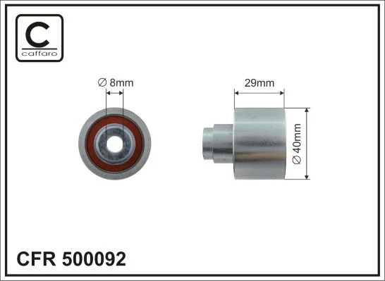 Deflection Pulley/Guide Pulley, timing belt CAFFARO 500092