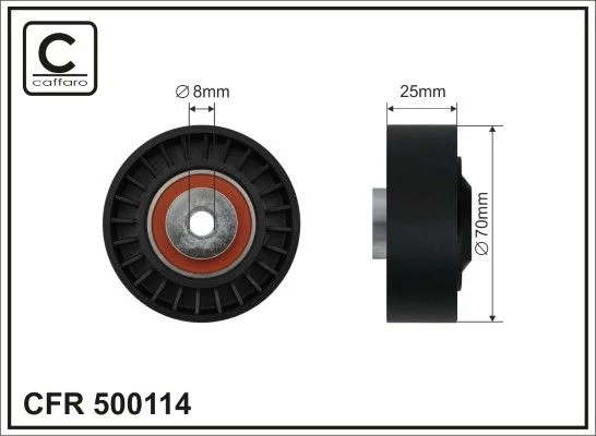 Deflection/Guide Pulley, V-ribbed belt CAFFARO 500114