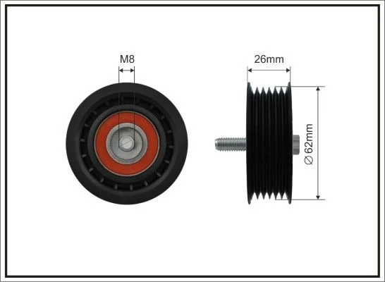Deflection/Guide Pulley, V-ribbed belt CAFFARO 500164