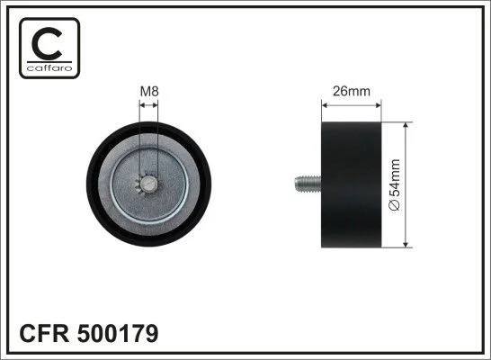 Deflection/Guide Pulley, V-ribbed belt CAFFARO 500179