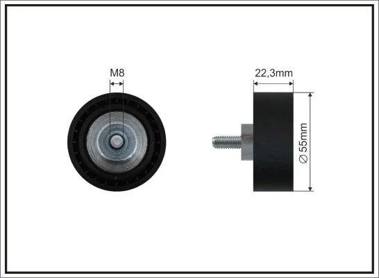 Deflection/Guide Pulley, V-ribbed belt CAFFARO 500226